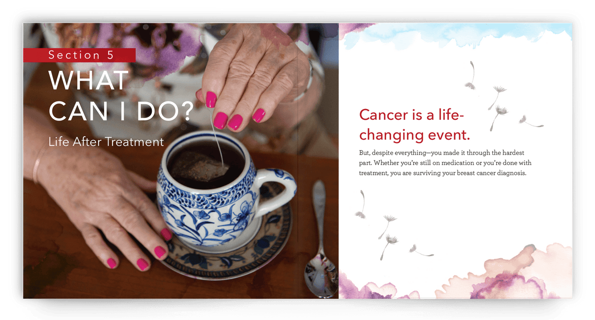 breast cancer survivorship booklet inside pages